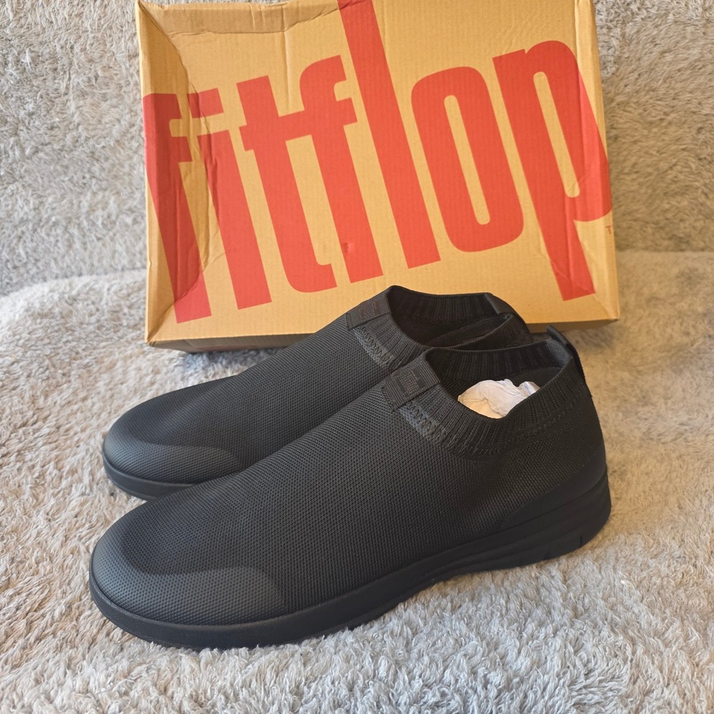 Fitflop Uberknit Slip On High Top Sneaker - All Black - Men's‎ Size 12.5 - NEW